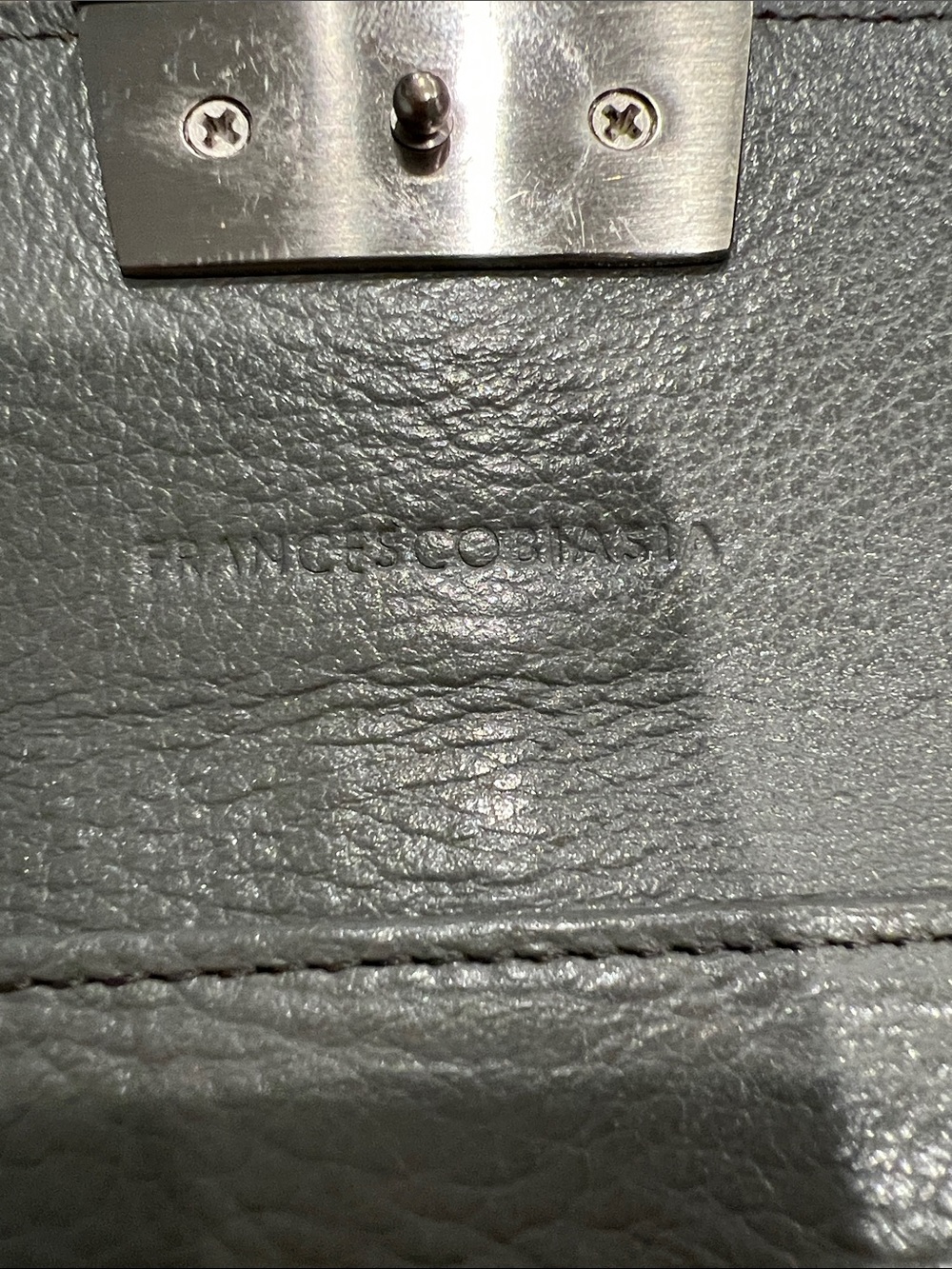 Vintage Gray Leather Fold-Over Wallet with Silver Hardware - Gray - Picture 5 of 7